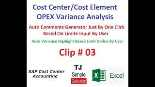 Excel-Variance Analysis-03 - OPEX : Auto Comments Generator on Variance - Urdu/Hindi