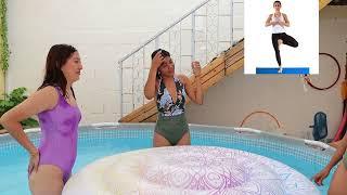 Rotina en la Piscina Pool Challenge yoga posicion