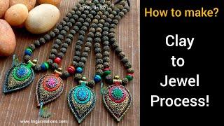 How to make Terracotta Jewellery|#lingacreations|#airdryclayjewellery|#terracottajewellerymaking