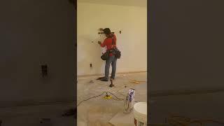 SHOCKING!! TV outlet installation.  #construction #sparky #electrician #milwaukee #kleintools