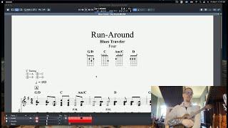 Tutorial: Blues Traveler's "Run-Around" on Ukulele and Guitar. Free PDF and Guitar Pro File.
