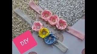 ПОВЯЗКА С ЦВЕТАМИ, МК / DIY Kanzashi Headband