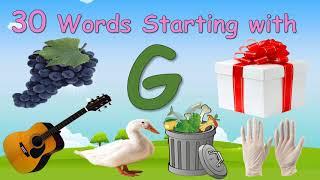 30 Words Starting with Letter G ||  Letter G words || Words that starts with G