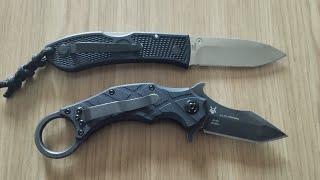 Fox Edge The Claw vs KA-BAR Dozier Folding Hunter size comparison