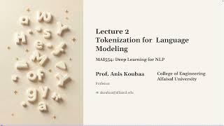 [MAI554 Lecture 02] Tokenization for Language Modeling