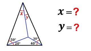 Can you find angle X and Y values? | (Law of Sines) | #math #maths | #geometry