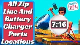 Raft - All Zip Line Parts And Battery Charger Parts Locations