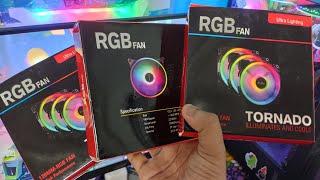 RiaTech 3 Pack Rainbow RGB LED Series 120mm Case Fan 1500 RPM only for Rs 799/- #3200g #rgbfan