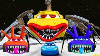 Live Epic Escape From Lightning McQueen Eater Monsters | McQueen VS Lightning McQueen | BeamNGDrive1