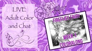 LIVE COLOR ALONG TUTORIAL | JANNA PROSVIRINA FIREFLIES FAIRY PRISMACOLOR COLORALONG WEEK 1