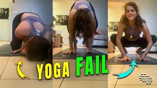 Girl Slips Doing Her Yoga Routine