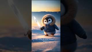Brave Penguin rescue Mother and child from polar bear attack#rescueefforts#brave#shortvideo#shorts