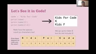 Kids for Code - Python: String Manipulation and For Loops