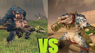 Благословенный кроксигор vs Каменные тролли: Total War Warhammer 2. тесты юнитов v1.12.1.