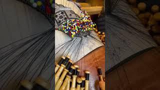 My colleague at the castle  is working on a gorgeous Spanish fan piece today! #bobbinlace #lace