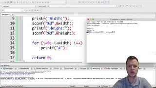 Ex2. C Programming - Draw A Rectangle (For Loop)