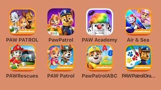 PAW Patrol a Day in Adventure Bay,PAW Patrol Rescue World,PAW Patrol Academy,Air+Sea Adventures