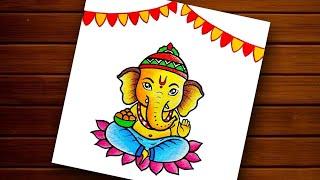 Ganpati Bappa Drawing || Ganesh Chaturthi Special Drawing || Lord Ganesha Drawing || #ganpatibappa..