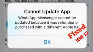 Facebook Cannot be Updated because it was Refunded or Purchased with a Different Apple ID on iPhone