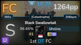  10.3⭐ lifeline | UROBOROS - Black Swallowtail [Catastrophe] +HDDT 96.66% FC #1 | 1264pp - osu!