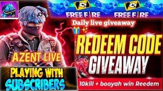 TUESDAY LIVE GIVEAWAY WITH AZENT LIVE GRENA FREE FIRE LIVE #garenafreefire #giveaway #shortfeed_