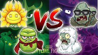 Sunflower Queen and Super Bean vs Yeti and Giga Gargantuar