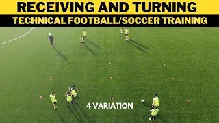 Receiving And Turning Football/Soccer Drill | Technical Training | U11 U12 U13