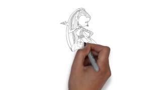 как нарисовать монстр хай, how to draw a monster high