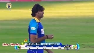 Muhammad irfan in 4 over in 1 score or 2wickets  23 dost ball in de good 4 overs