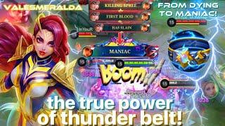 HOW I TURNED FROM 0/4/1 KDA TO MVP AND MANIAC! THE POWER OF THUNDER BELT ESME! | Valesmeralda | MLBB