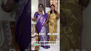 Premium Silk CollectionsSeven Sky Lavendar Silk Saree & Premium Gold Tissue Saree Buy Now