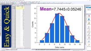 How to plot Histogram in Origin | Mean | Fitting