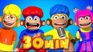 Monkey Puzzle! Cha-Cha, Chicky, Lya-Lya & Boom-Boom Dance | Mega Compilation | D Billions Kids Songs