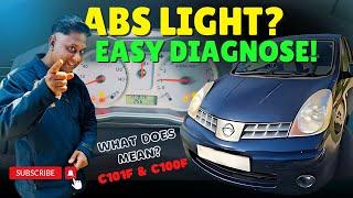 Nissan Note ABS Light Diagnose | How to Identify Fault Codes C101F & C100F