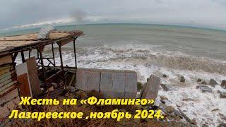 Жесть на пляже "Фламинго" , Лазаревское ноябрь 2024г. ЛАЗАРЕВСКОЕ СЕГОДНЯСОЧИ.