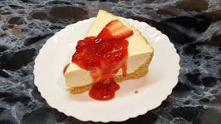 Easy No-Bake Strawberry Cheesecake Recipe | وصفة كعكة الجبن