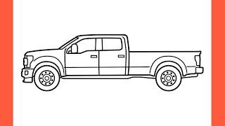 How to draw a FORD F-450 SUPER DUTY easy / drawing ford f450 pickup 2018 car