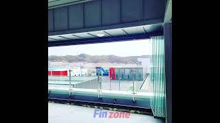 Fz30 frameless folding glass door balcony glazing system glass curtain panoramic glass wall case-378