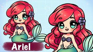 How to Draw Ariel the Little Mermaid | Cute and Easy Tutorial