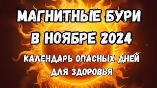 Магнитные бури в ноябре 2024. Календарь магнитных бурь на ноябрь 2024: самые опасные дни месяца.