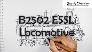 Drawing Locomotive B2502 || One Line Drawing