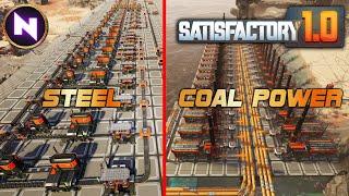 Early Game Designs: STEEL (400/m) & COAL POWER (2700 MW) | 02 |  Satisfactory 1.0 | Lets Play