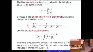 Terence Tao: Vaporizing and freezing the Riemann zeta function