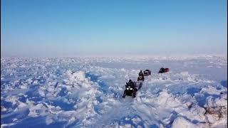 RI0Q team travel over the frozen Laptev Sea during their recent IOTA AS-152 expedition.