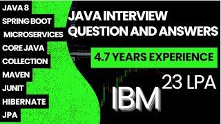 Real IBM interview questions| Java, Spring boot, Hibernate, Microservices | shared by interviewee