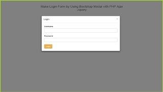 Make Login Form by Using Bootstrap Modal with PHP Ajax Jquery