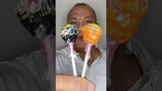 ASMR CHUPA CHUPS TONGUE PAINTER LOLLIPOP CANDY ORANGE-COLA FLAVOR#shorts