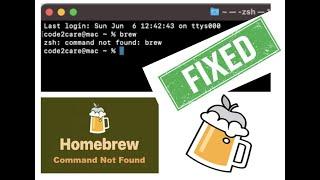  Solved  How To Fix Homebrew Installation Problem Zsh Command Not Found - Brew | M1- Intel Macbook