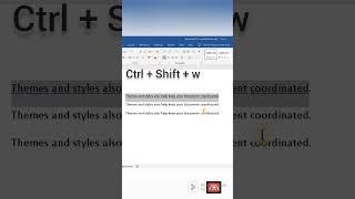word paragraph underline short key