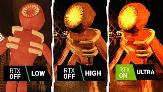 DOORS THE LOST MINE : RTX LOW OFF VS RTX HIGH OFF VS RTX ULTRA ON